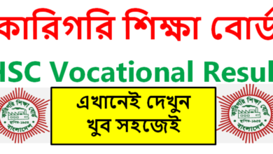 এইচসসি ভোকেশনাল রেজাল্ট ২০২১ কারিগরি বোর্ড মাকর্কশিট ও নম্বরসহ