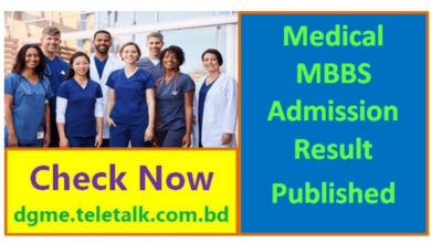 Medical MBBS Admission Result 2022